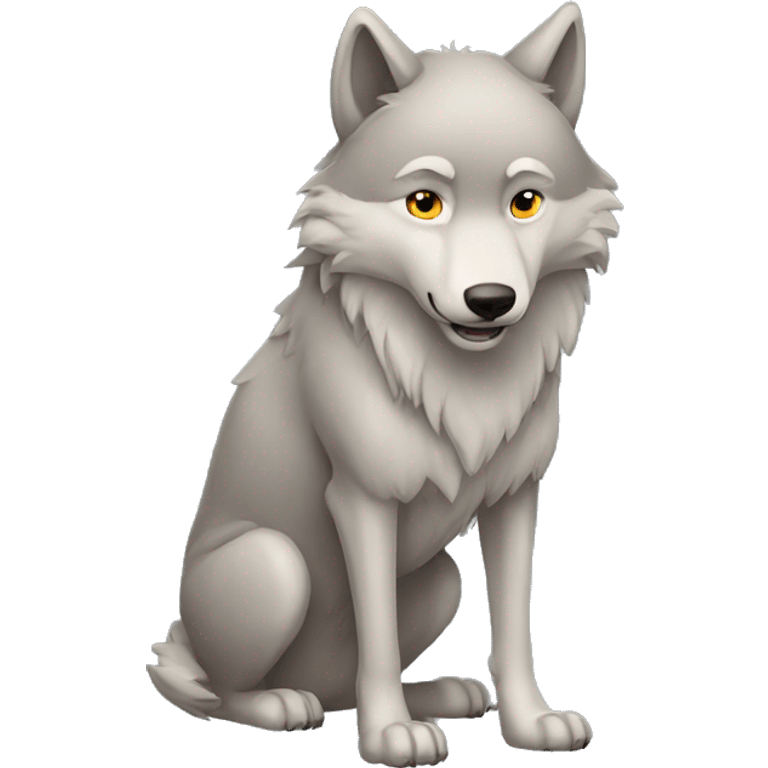 lonely wolf happy emoji