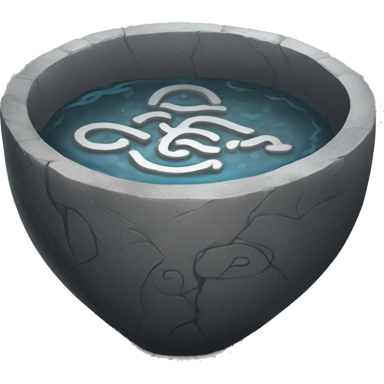 The Pensieve is a wide, shallow stone basin with intricate runes around its edges. It holds a silvery, swirling substance that allows users to view and experience memories in real-time. emoji