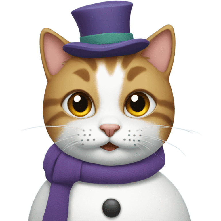 Cat snowman emoji