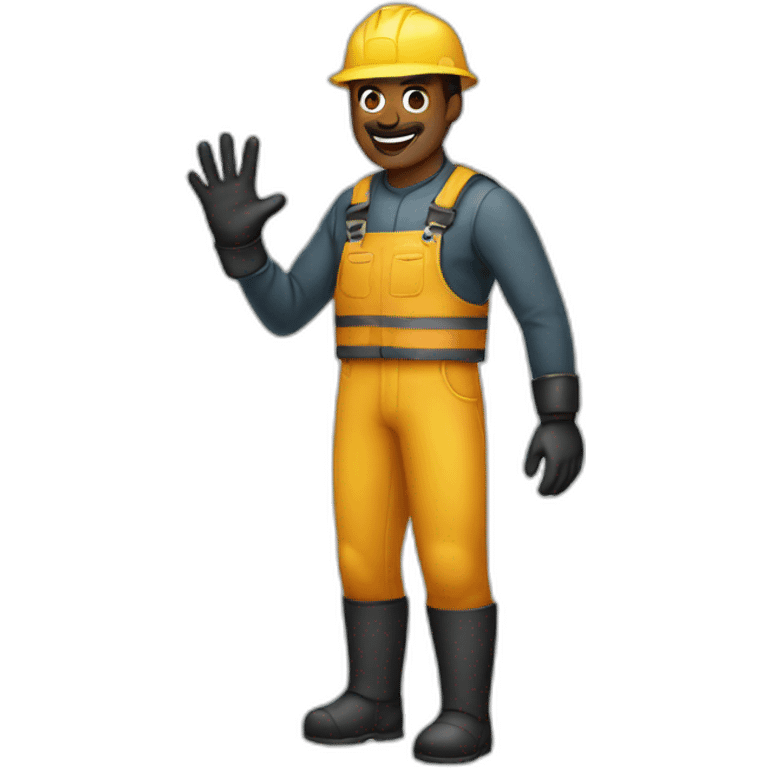 man wearing gloves full body emoji