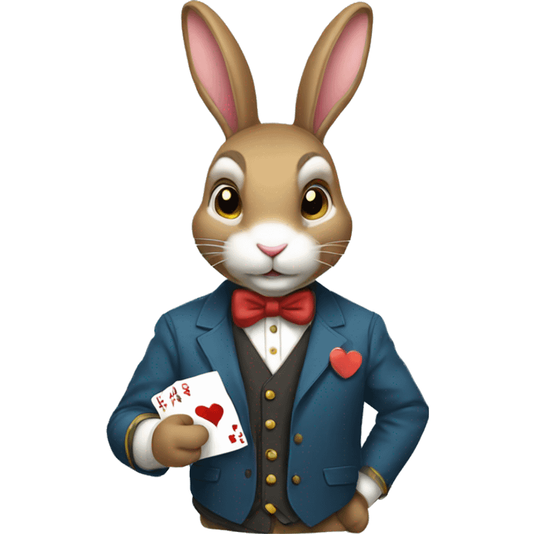 a hansome rabbit with poker emoji