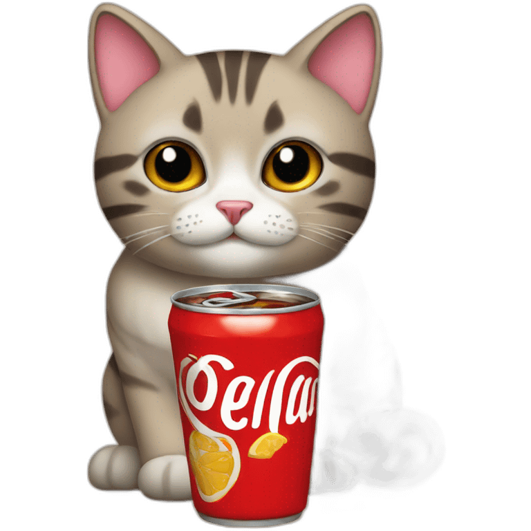 Cat with cola emoji