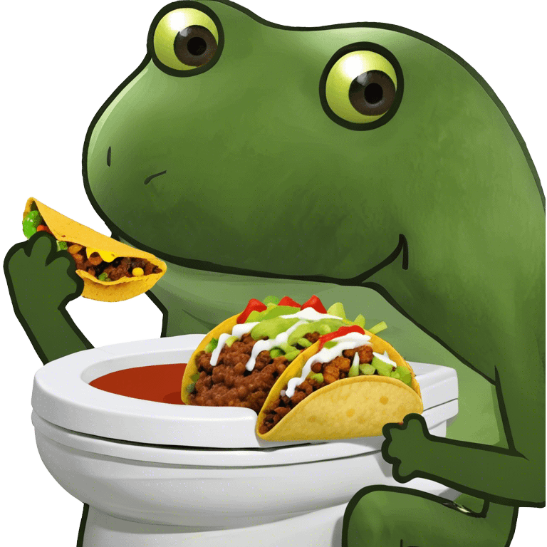 Skibidi ￼toilet eating a taco ￼ emoji