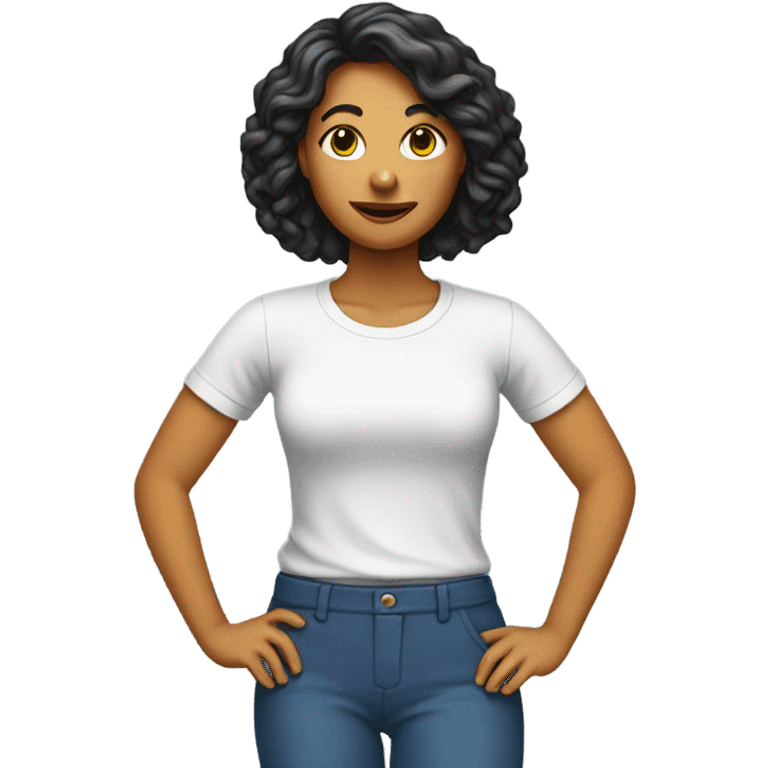 lady's body in tshirt and slacks emoji