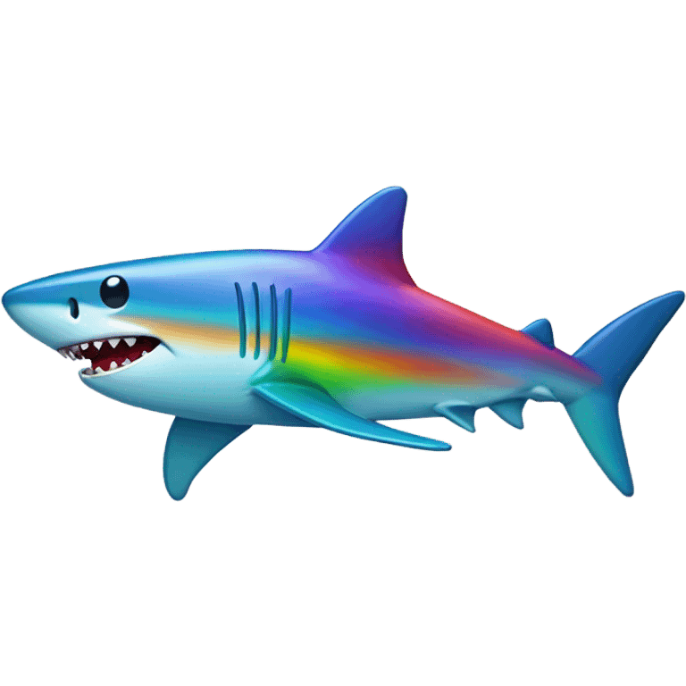 Rainbow striped shark  emoji