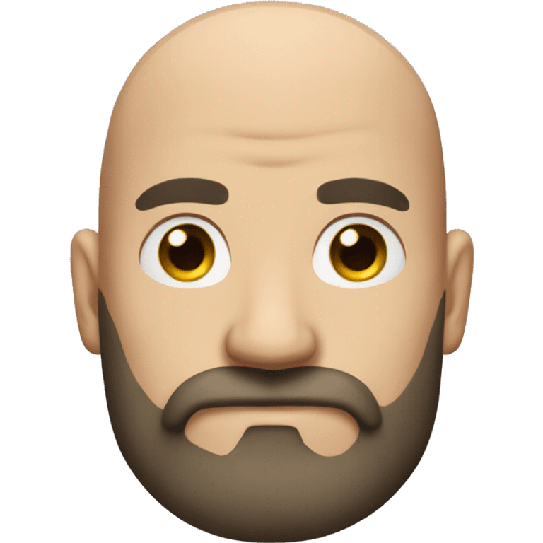 Bald man, full beard and mustache,  very muscular and hairy, semi  emoji