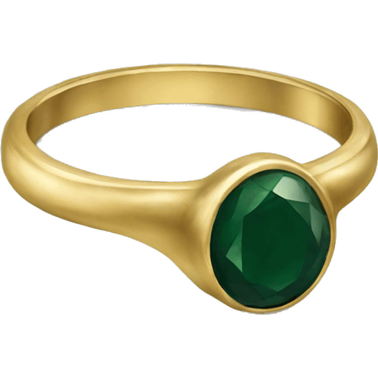 dark green stone gold banded ring emoji