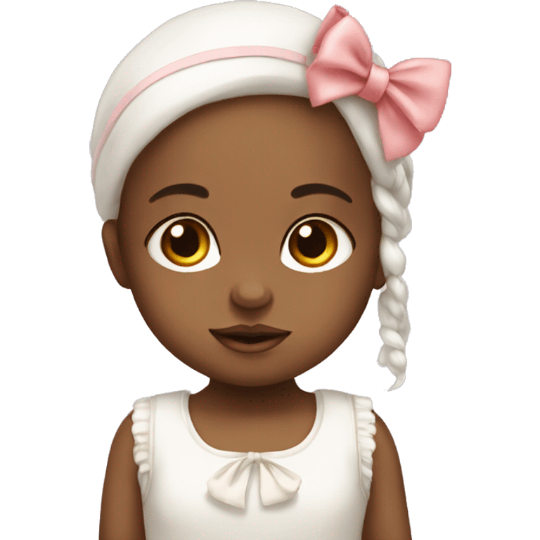 White Baby girl with bow  emoji