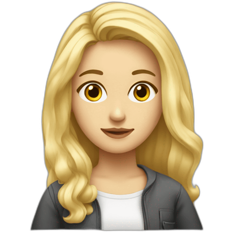 Blonde Girl studying in art school emoji