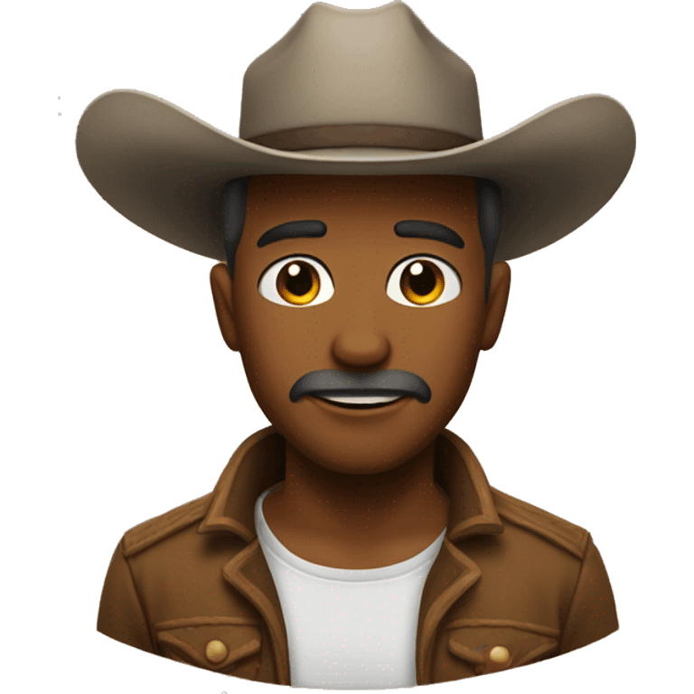 Cowboy emoji biting lip emoji