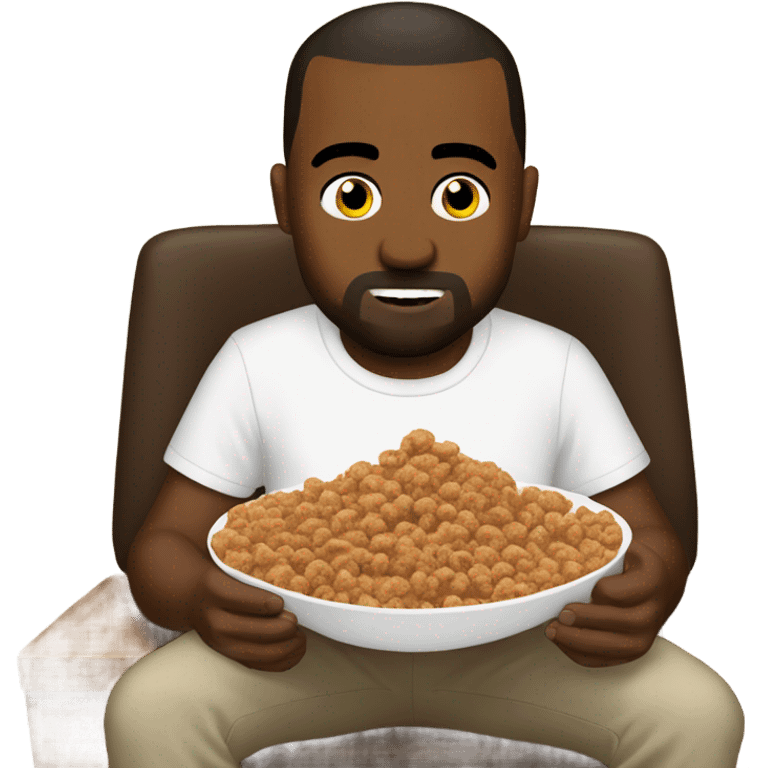 Kanye west eating cocoa puffs emoji