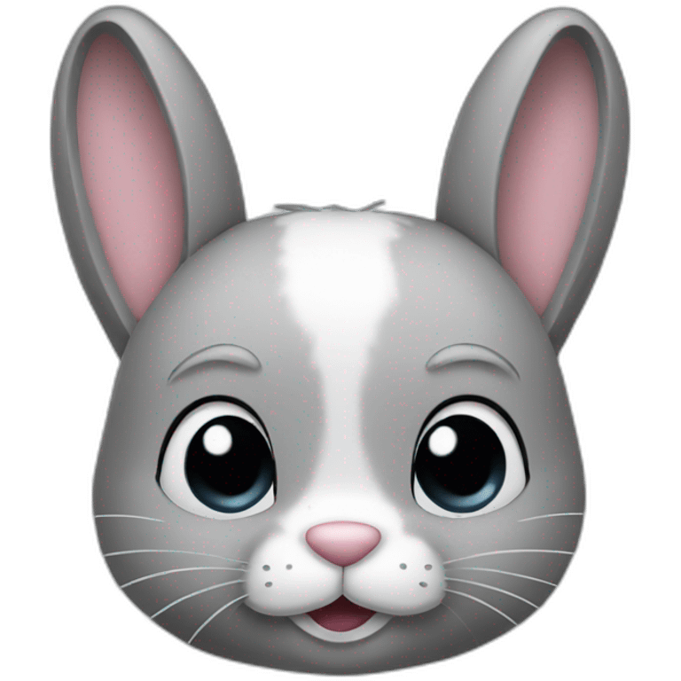 bunny with gray ears and nose emoji