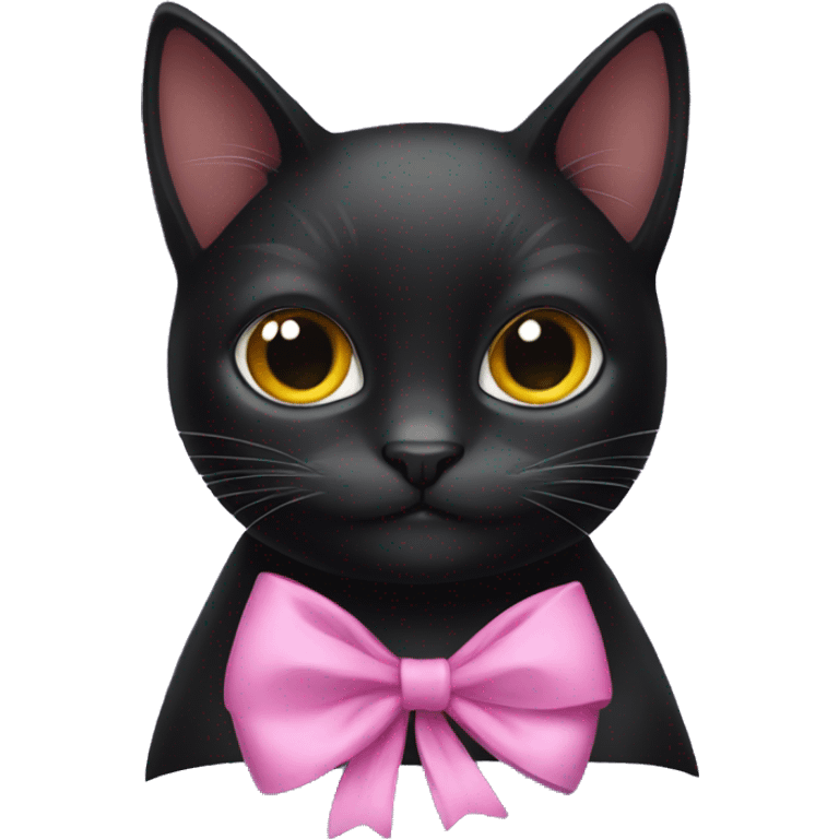 Black cat with bow emoji