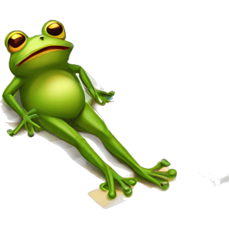 frog sunbathing on a sunbed emoji