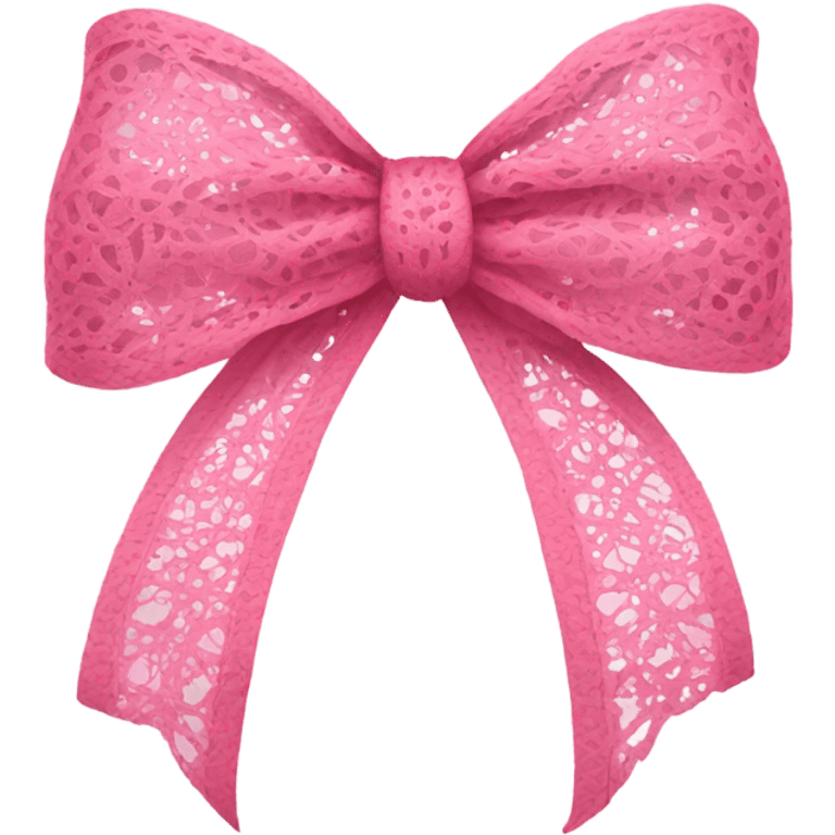 Pink lacy bow emoji