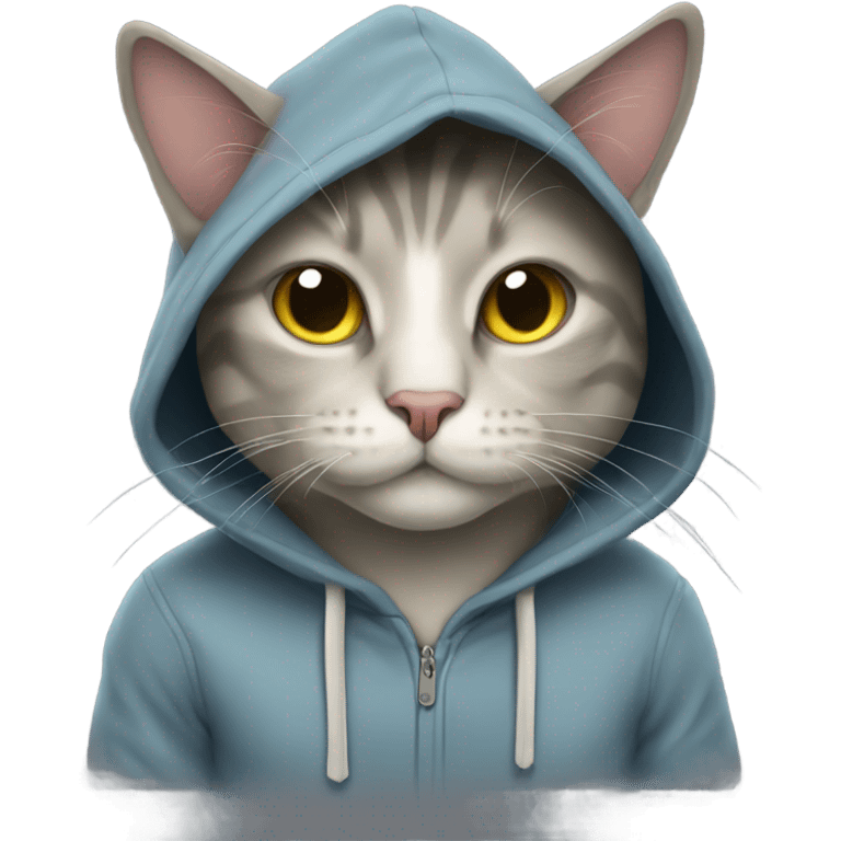 Cat wearing hoodies  emoji