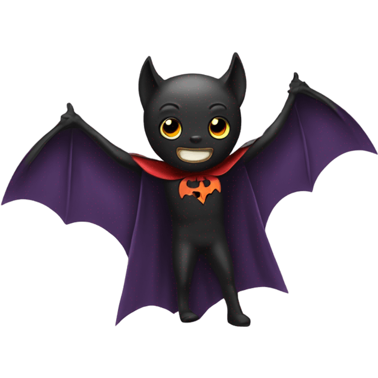 Bat wearing Dracula cape emoji