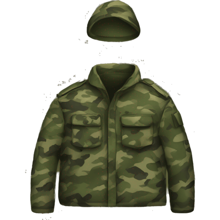 military jacket camouflage no flag emoji