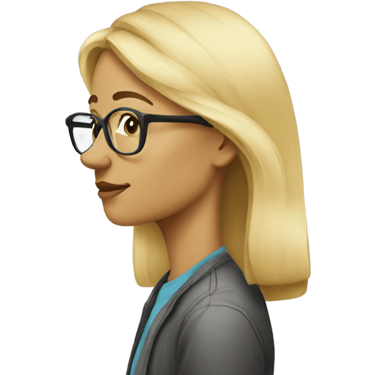 Blonde woman side profile wearing glasses  emoji