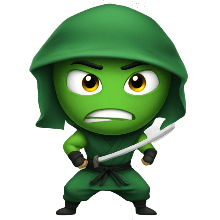 green angry ninja emoji