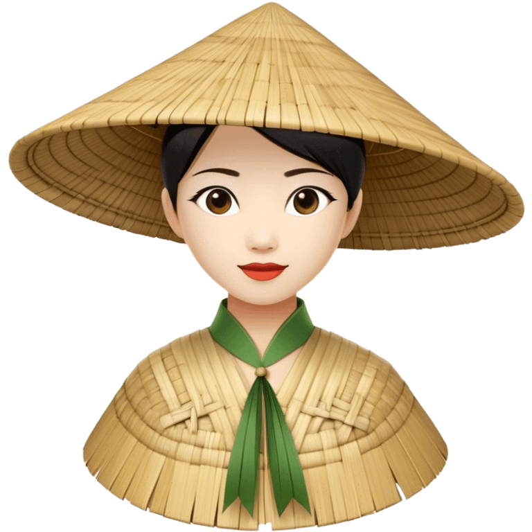 ​Cinematic Realistic Traditional Vietnamese Nón Lá, depicted as a delicately crafted conical hat made of bamboo and palm leaves with subtle texture and natural wear, evoking authentic cultural heritage, please show the hat only emoji