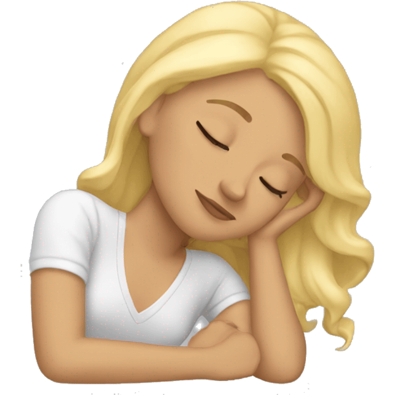 Blonde girl sleeping emoji