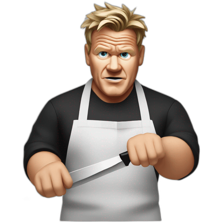 Gordon Ramsay with knife emoji