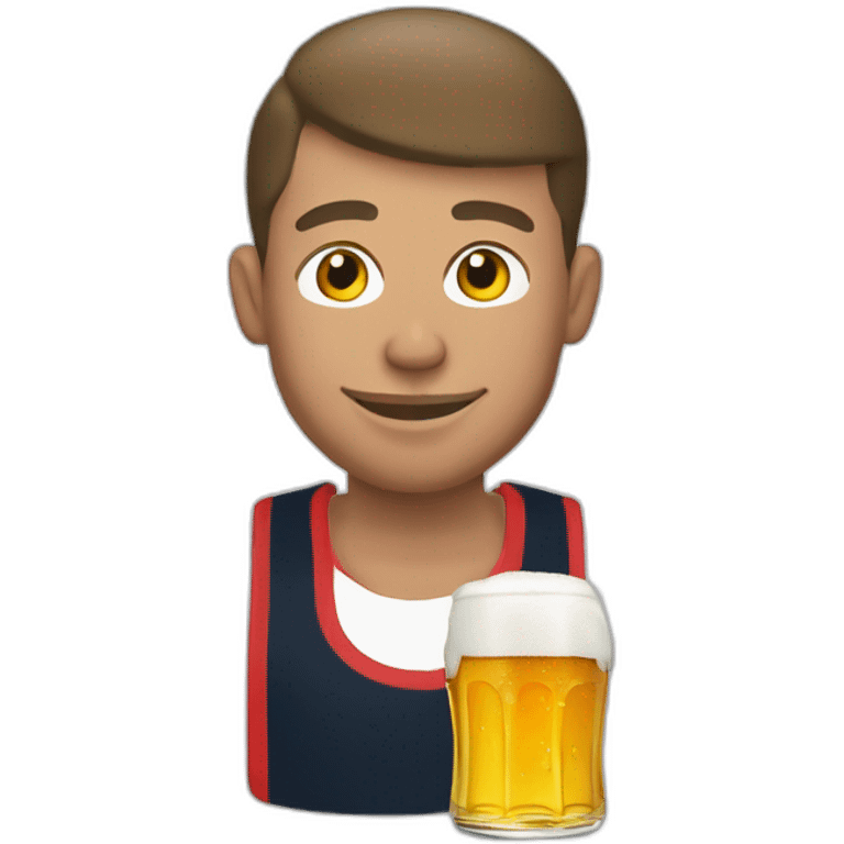 Mbappé tenant une biere emoji