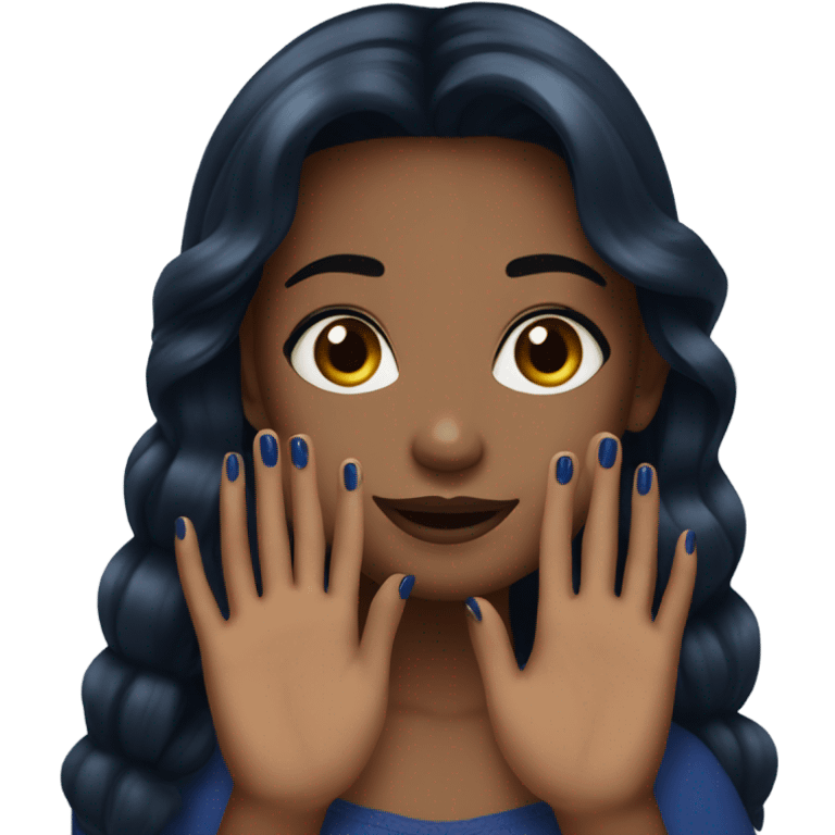 girl with dark blue nails emoji