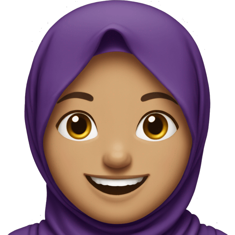 Laughing hijab girl in purple emoji