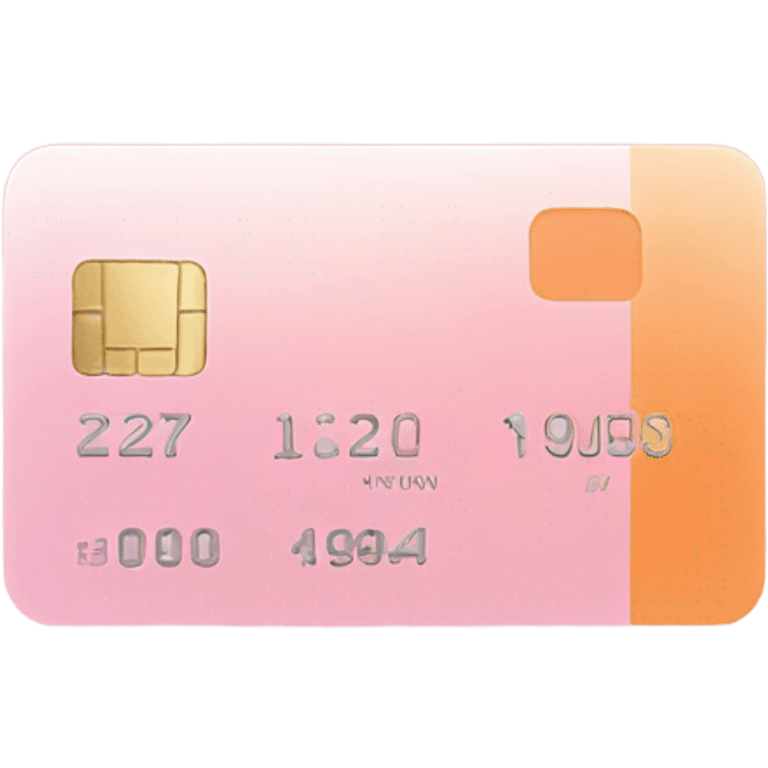 A pink and light orange credit card that is pastel emoji