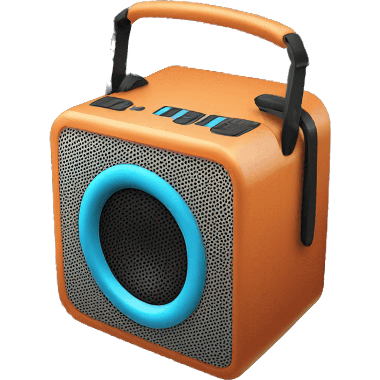 Portable speaker in black background  emoji