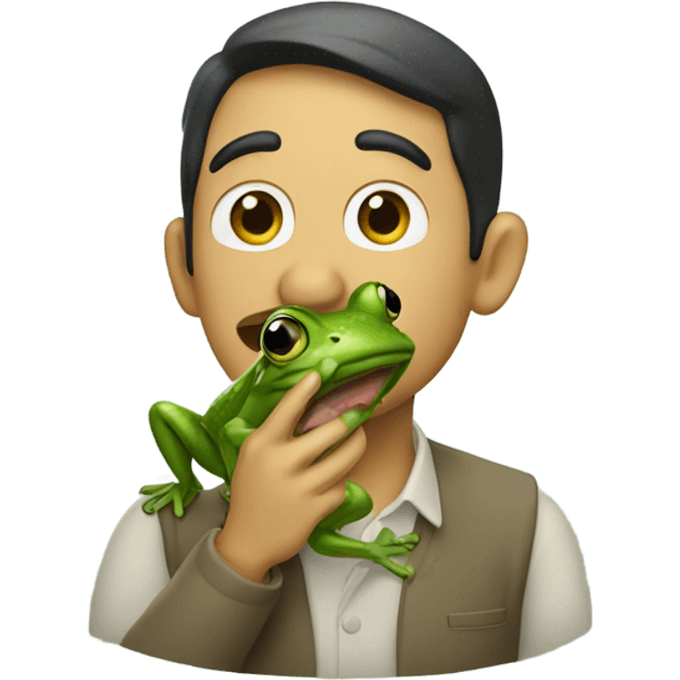 Man eating a frog emoji