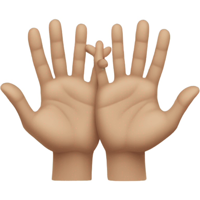 calm down gesture only showing half of the body and two hands stretcherd out emoji