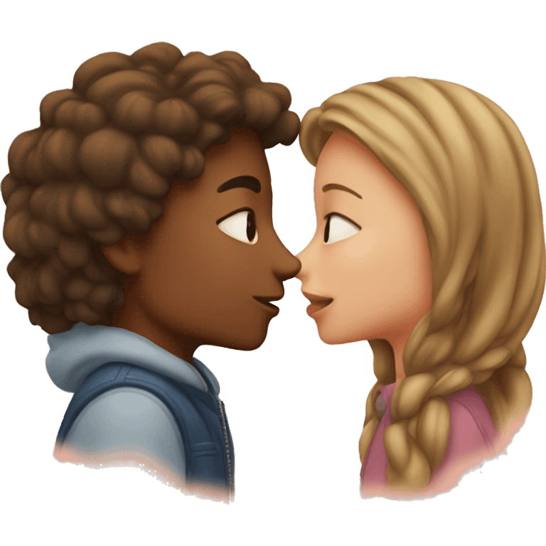 Boy and girl kiss emoji