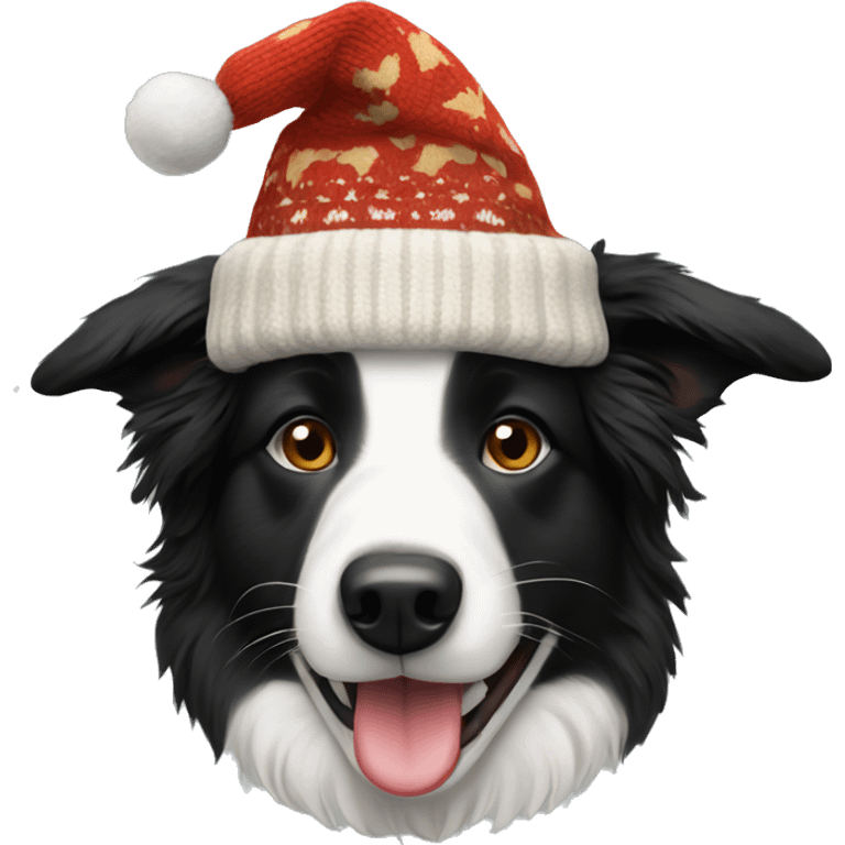 Realistic Border Collie wearing christmas Sweater  emoji