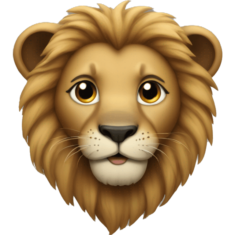 Cute Lion with black heart  emoji