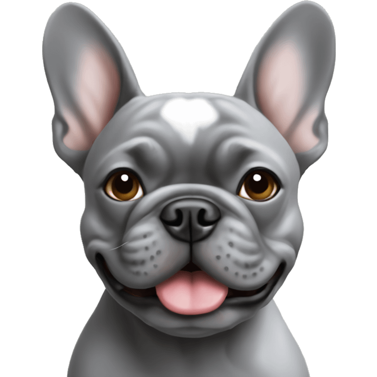 Grey French bulldog  emoji