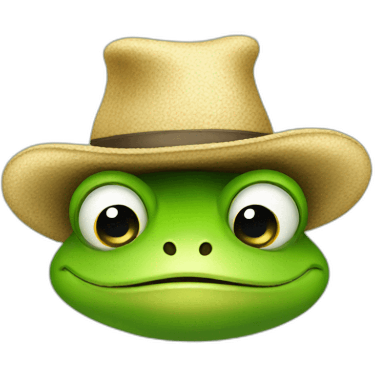 Frog with a hat emoji