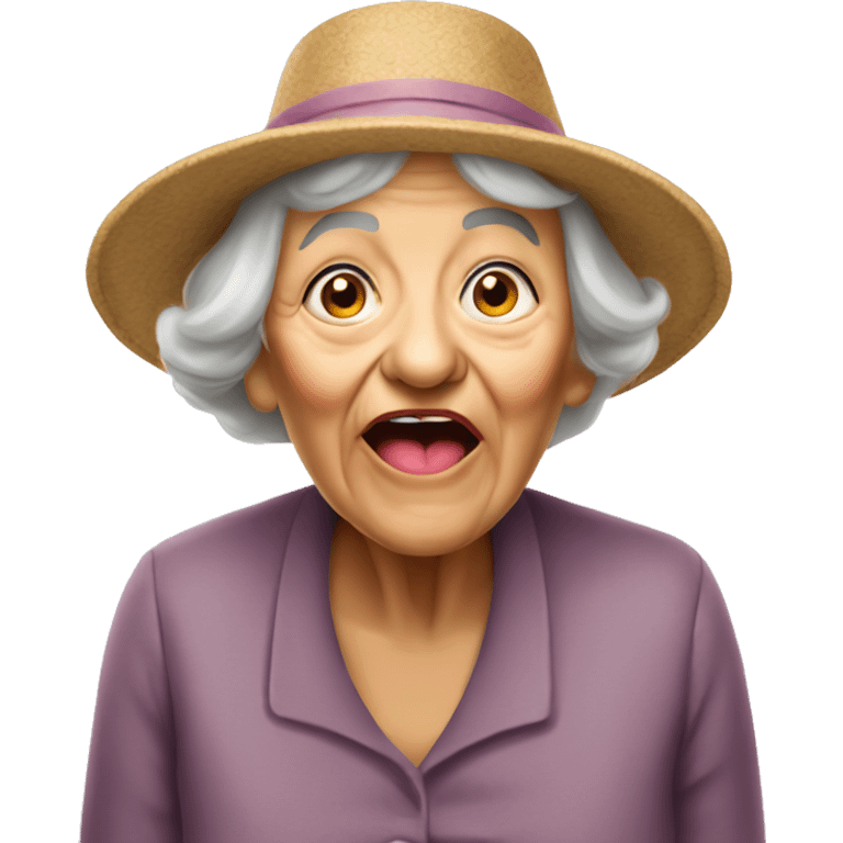 Old lady sticking tounge out emoji