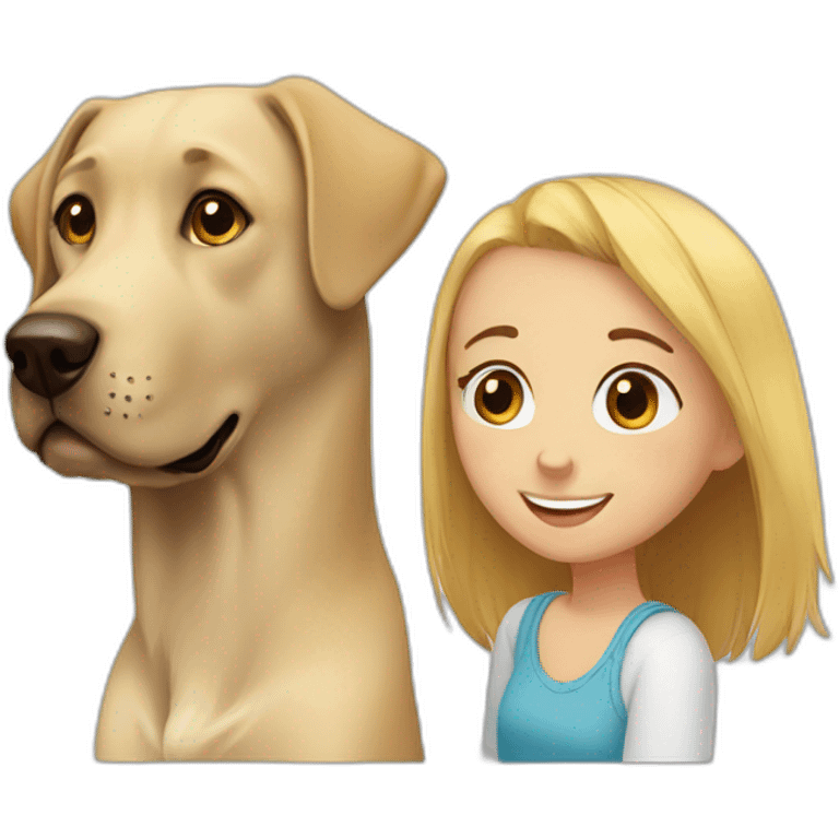 Labrador and a girl emoji