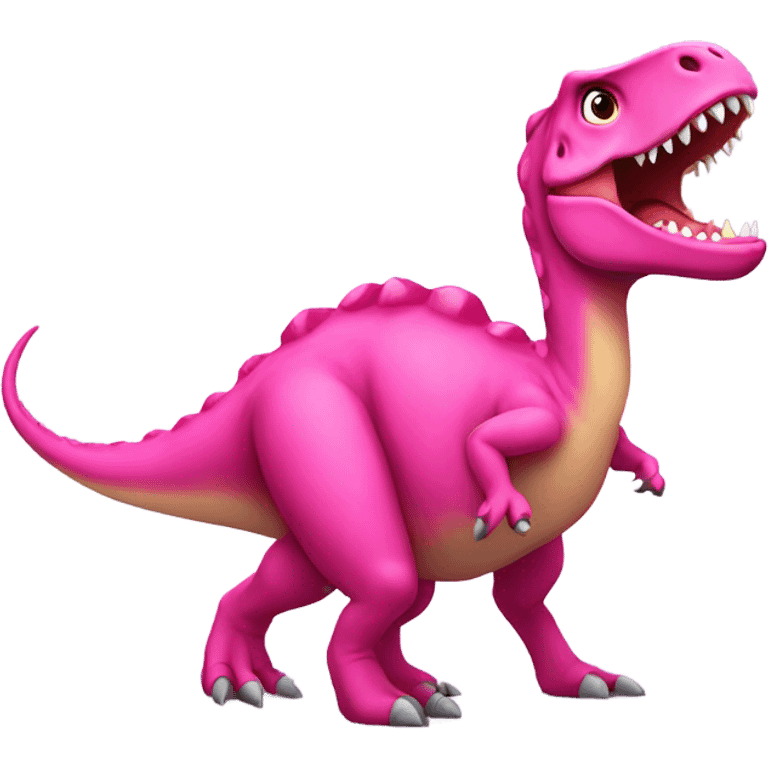 Dinosaur with pink outfit   emoji