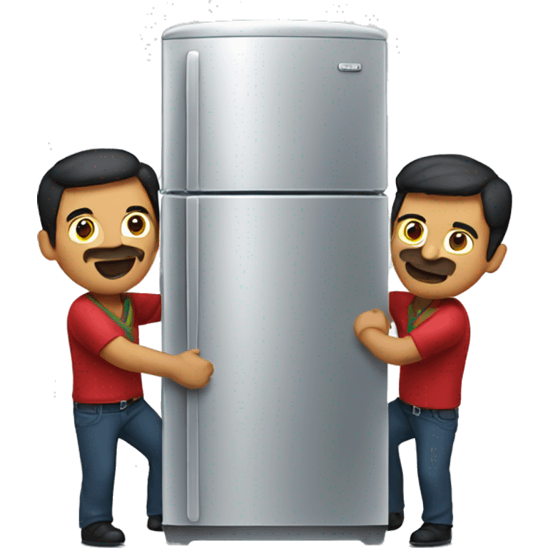 Two Mexican men team lifting a refrigerator  emoji