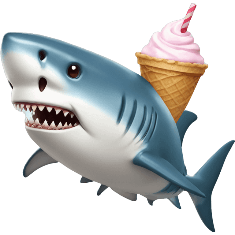 Shark with ice cream emoji