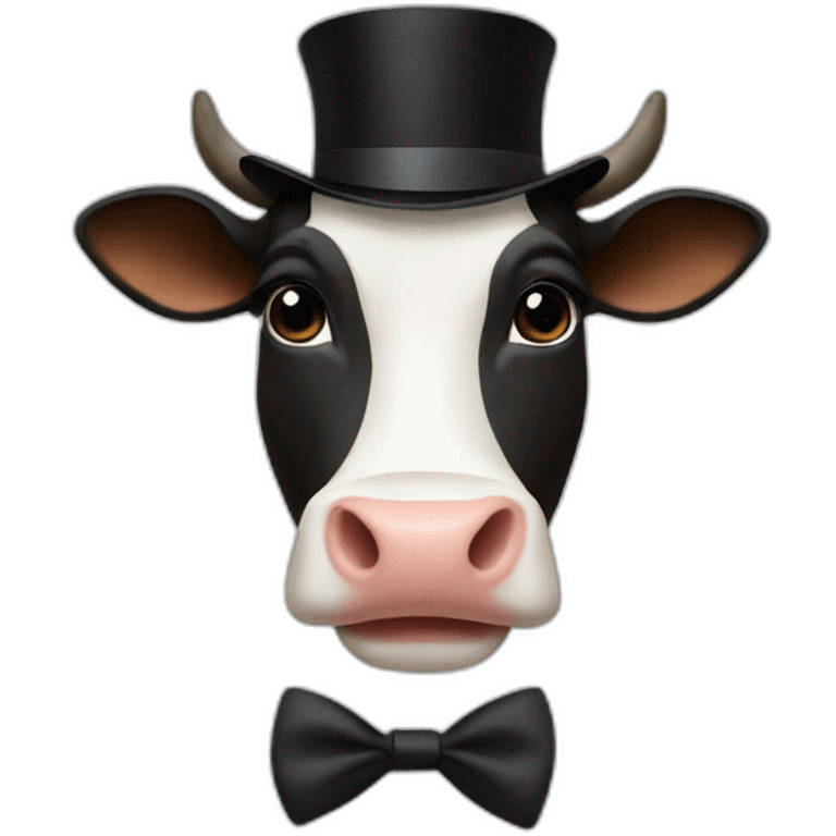 Cow with top-hat emoji