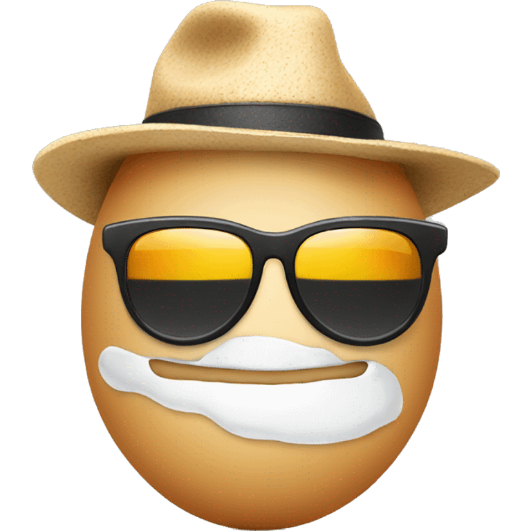 egg with sunglass and hat emoji