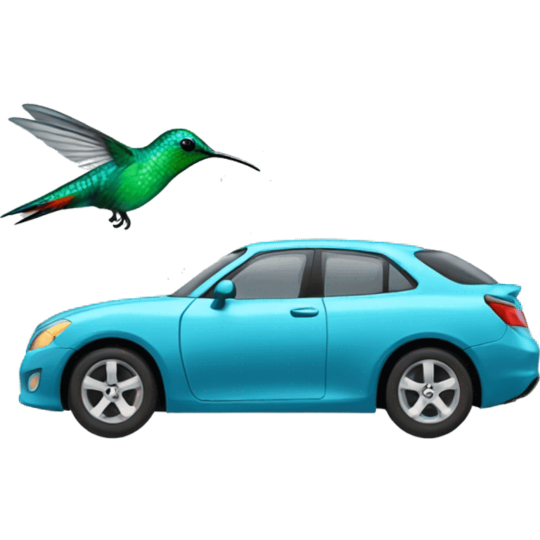 Hummingbird in the car emoji