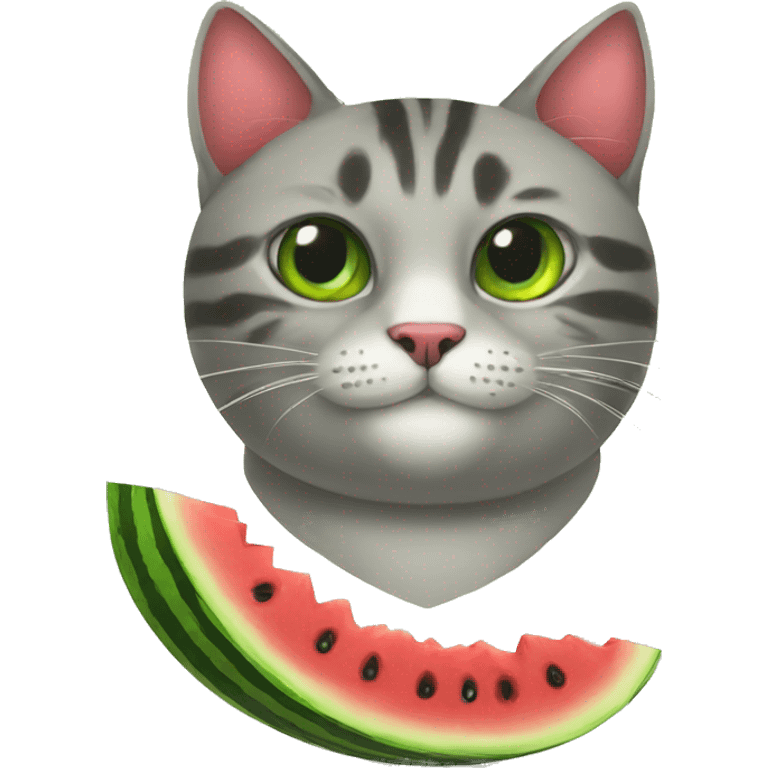 Watermelon cat emoji