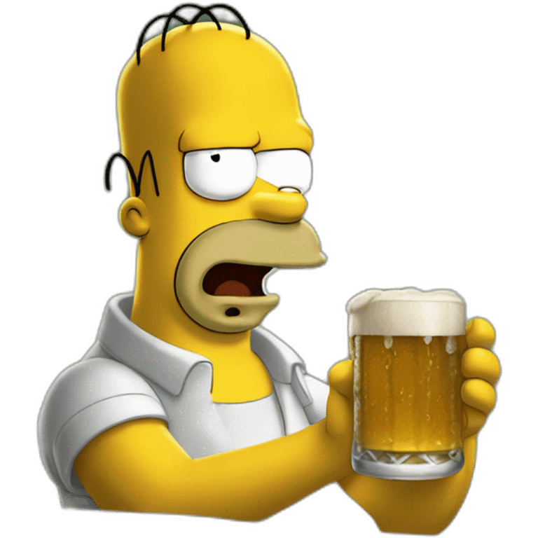 homer simpson with beer emoji