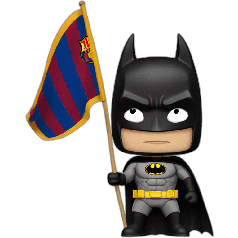 batman with a Fc Barcelona flag  emoji